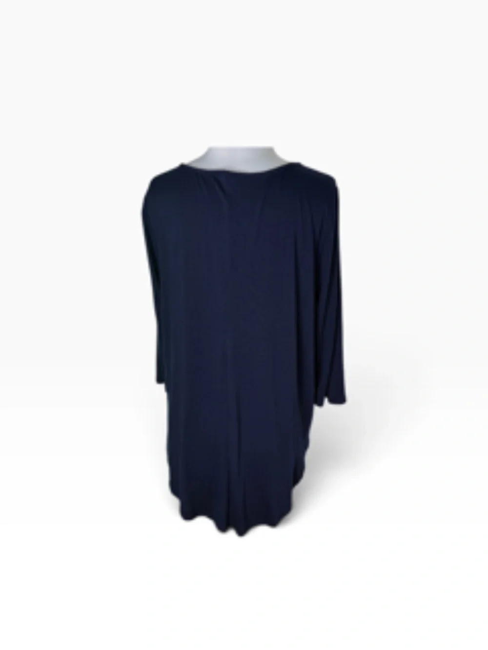 Zenana Premium Navy Lattice/Cage Neck Tunic Top Shirttail Bottom Size XL